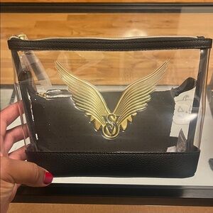 Victoria's Secret Black and Gold Clear Pouch